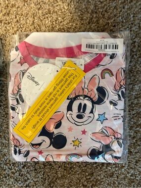 Little Sleepies Pink Minnie Mouse Short-Sleeve Pajama Top